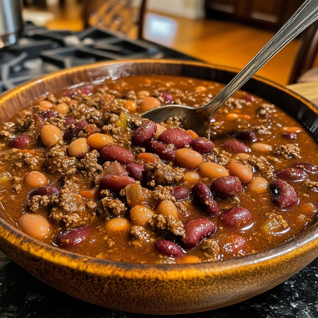 Ground beef and bean chili