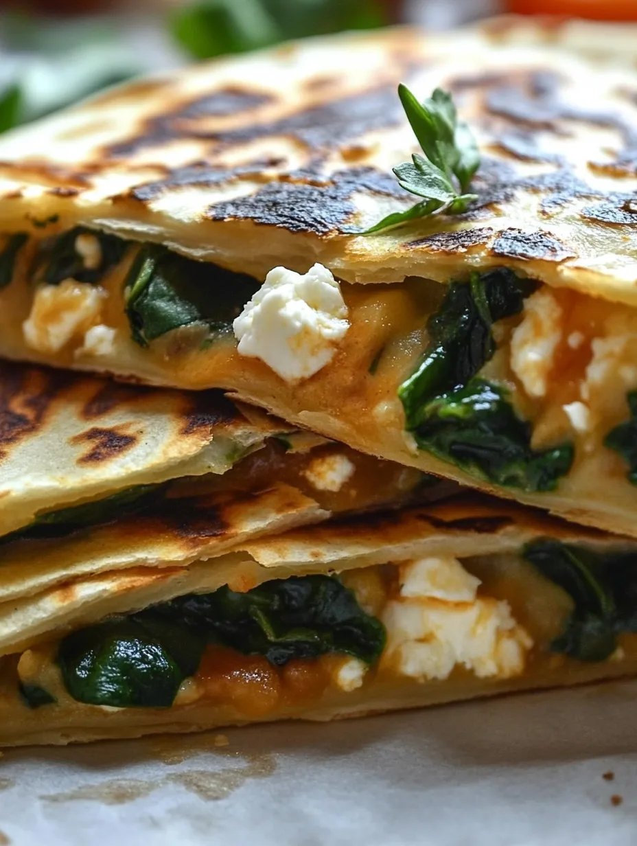 Spinach and Feta Quesadillas