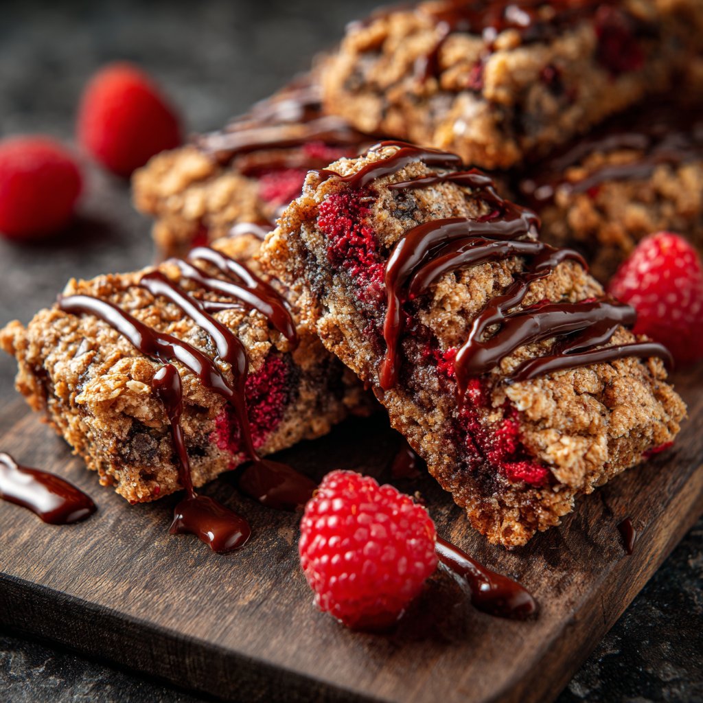 Chocolate Raspberry Oat Bars