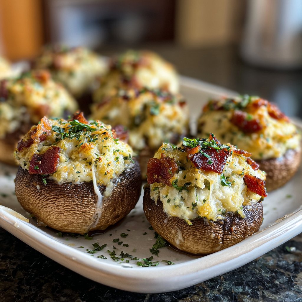 Super Bowl Stuffed Mushrooms