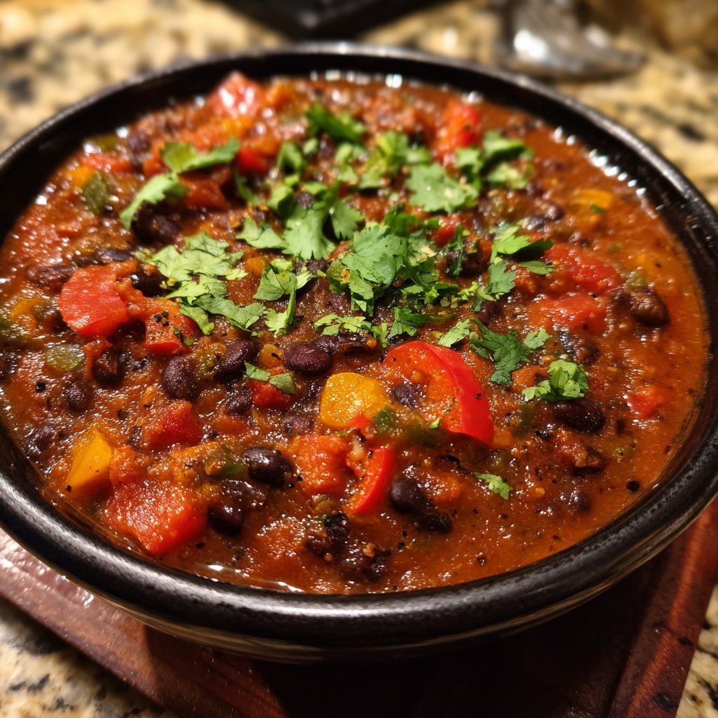 Healthy Crockpot Black Bean Chili