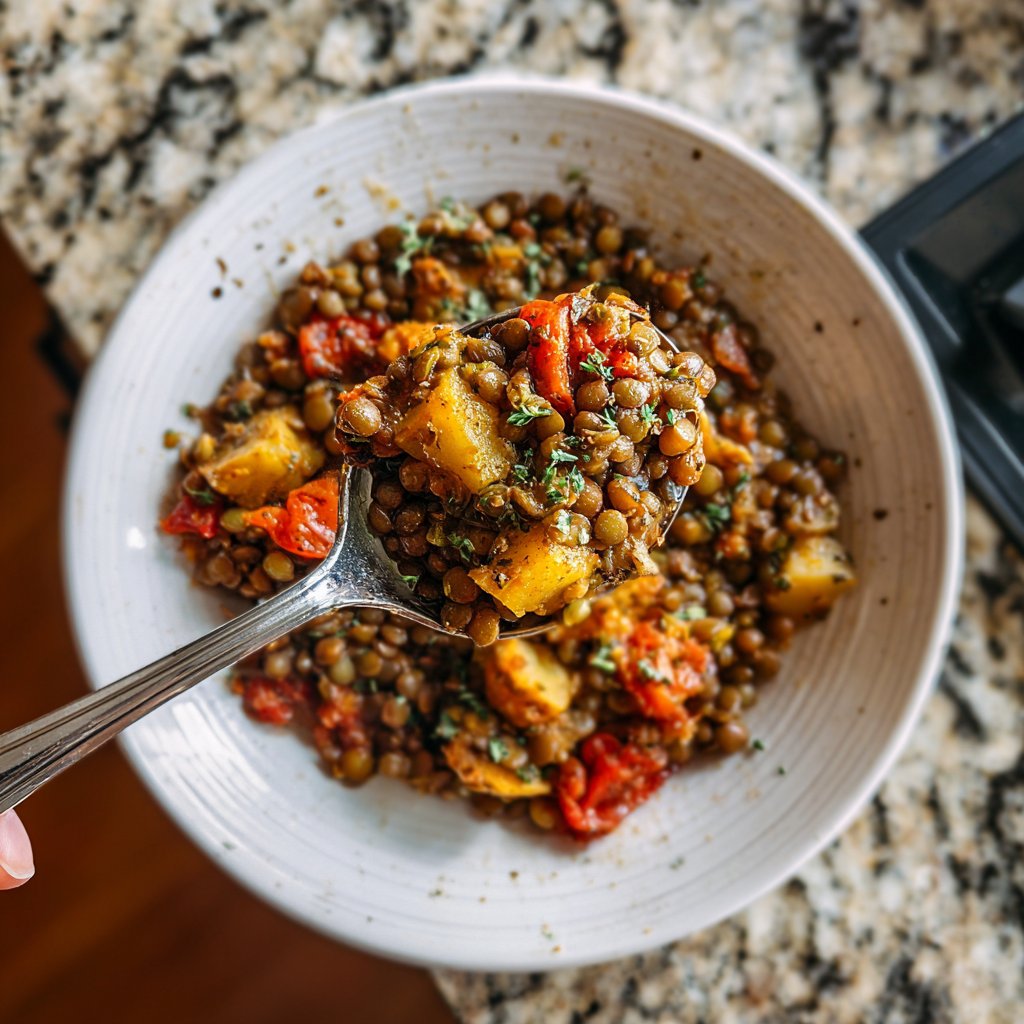 Healthy Dinner Mediterranean Lentil Plate