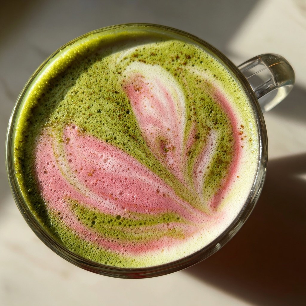 Strawberry Matcha Latte With Coconut Milk