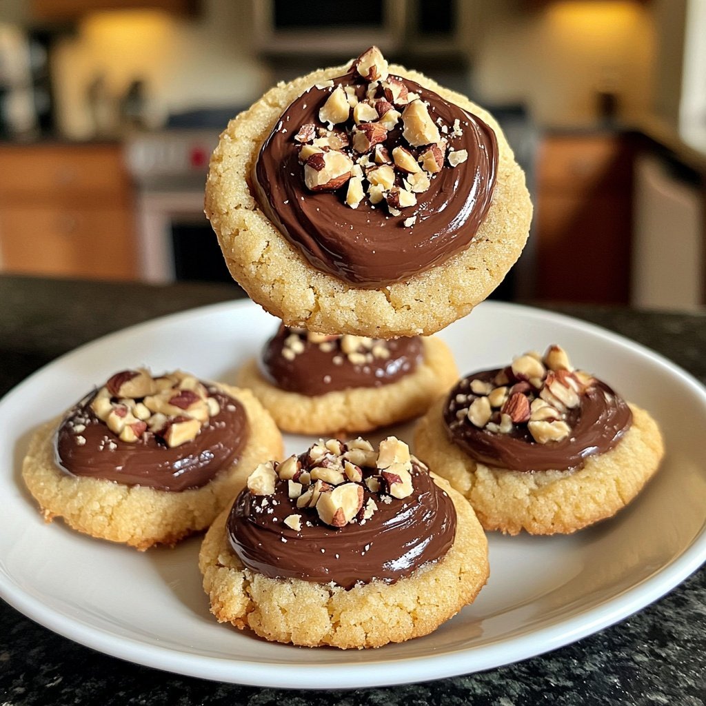 Hazelnut Thumbprint Cookies with Silky Ganache