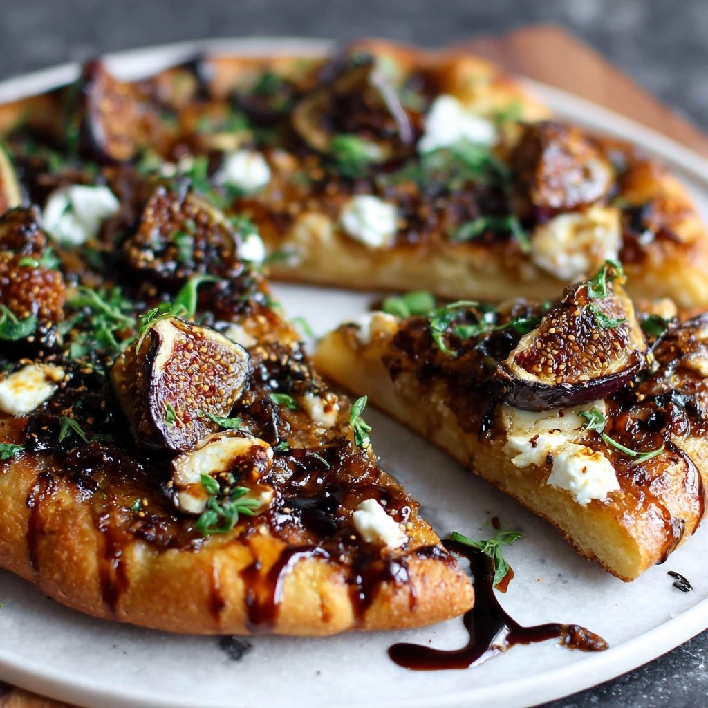 Roasted Fig Flatbread with Balsamic Drizzle