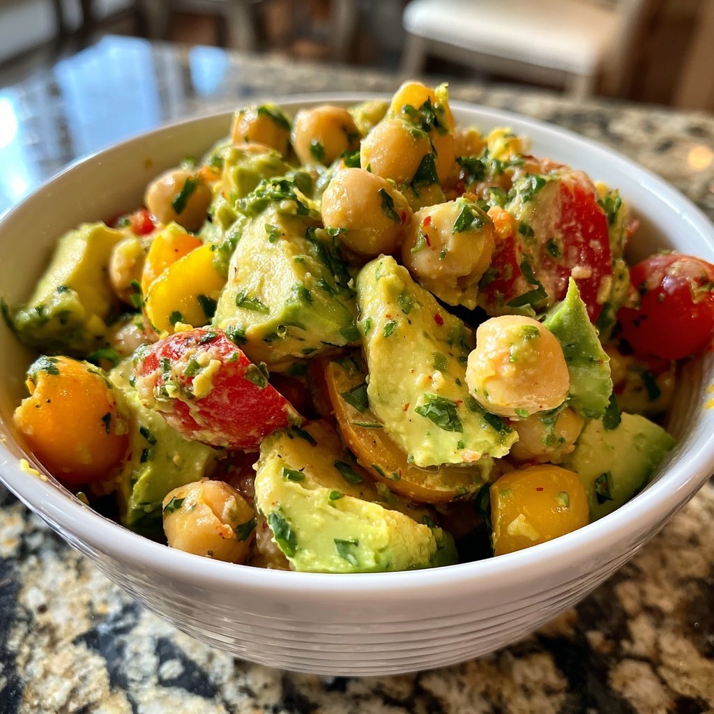 Healthy & Light Avocado Chickpea Salad