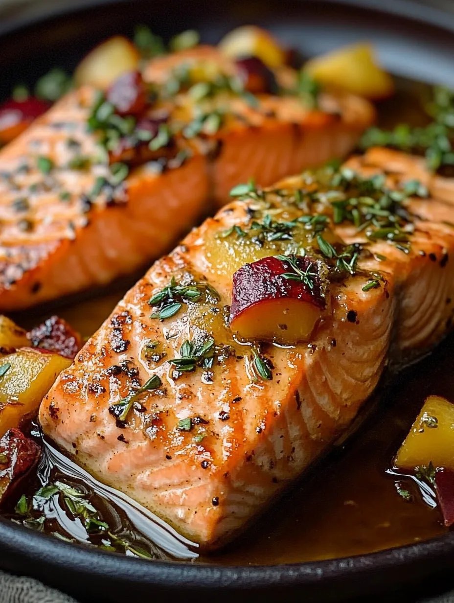 Easy Bourbon Peach Roasted Salmon