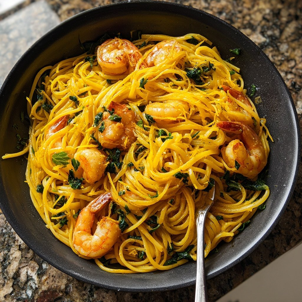 Saffron Seafood Linguine