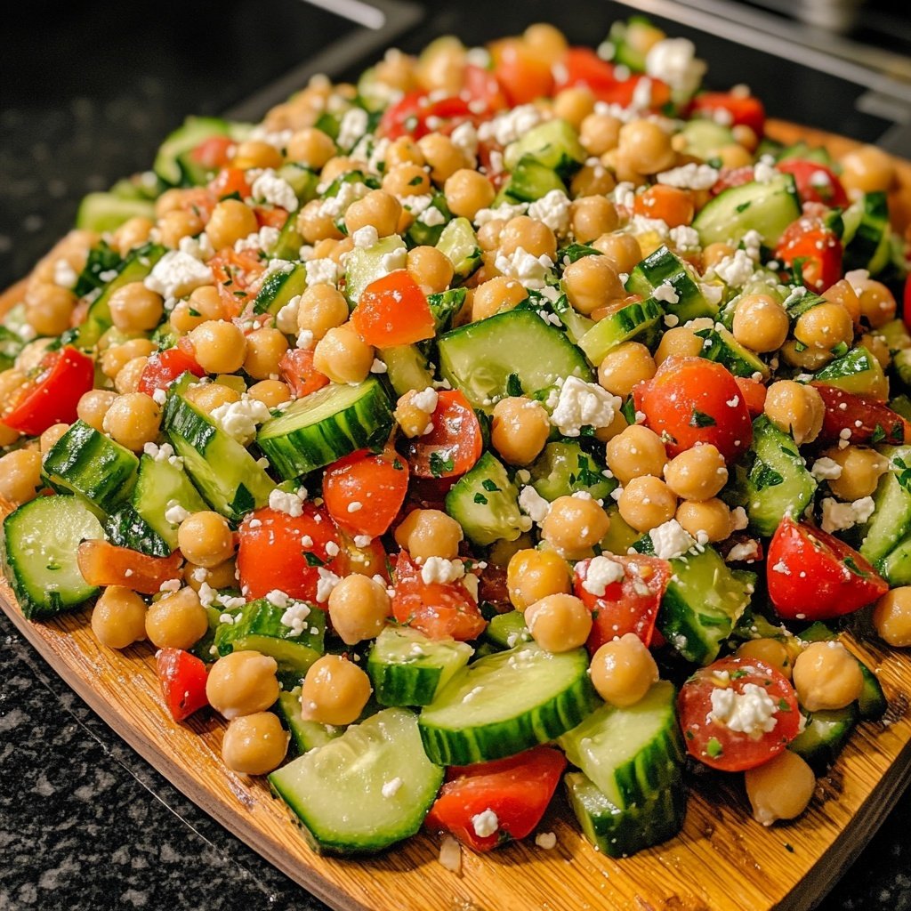 Healthy Mediterranean Chickpea Salad Lunch
